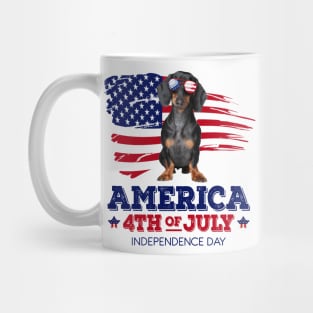 Dachshund Flag USA - America 4th Of July Independence Day Mug